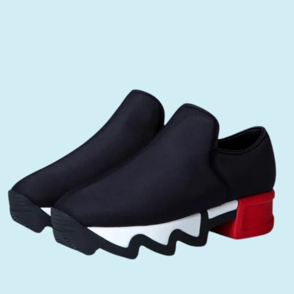 IRI NYC Wes I Sneakers Black White Red Chunky Sole Slip-On Designer Streetwear - Picture 12 of 12